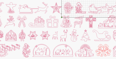 Vectores laser de figuras de navidad